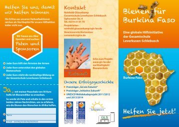 Bienen für Burkina Faso - der Gesamtschule Leverkusen Schlebusch