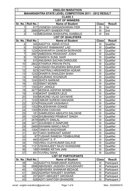 State Comptn Result Class 3 for PDF.XLS