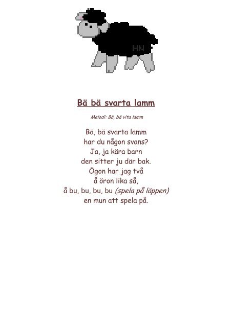 Bä bä svarta lamm