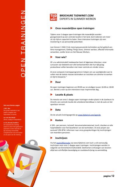 2011-08-04 TIJDwinst Brochure 2011 - Time Management .net