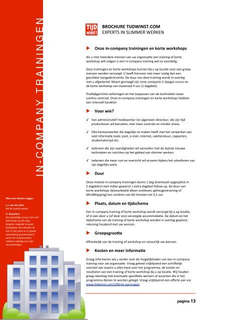 2011-08-04 TIJDwinst Brochure 2011 - Time Management .net