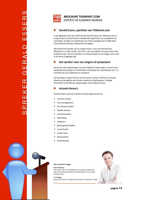 2011-08-04 TIJDwinst Brochure 2011 - Time Management .net