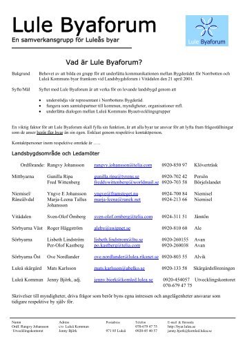 Lule Byaforum - Byar i Luleå - Luleå kommun