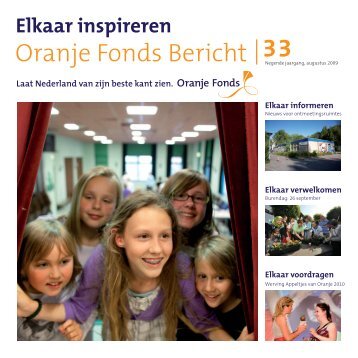 Oranje Fonds Bericht 33, augustus 2009