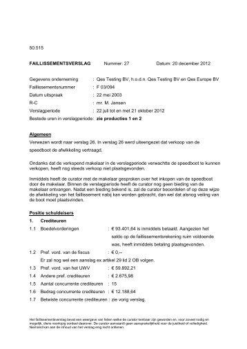 Qes Testing BV, hodn Qes Testing BV e - Alderse Baas Advocaten