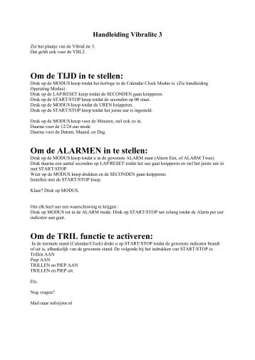 Handleiding Vibralite 3 - RNR.nl