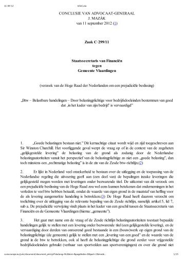 Lees hier de volledige conclusie van de Advocaat-Generaal