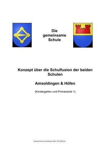 Schulfusion der Schulen Amsoldingen und Höfen / Konzept