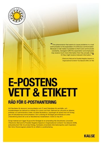 E-POSTENS VETT & ETIKETT - Sveriges Kommunikatörer