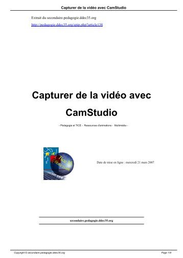 Capturer de la vidéo avec CamStudio