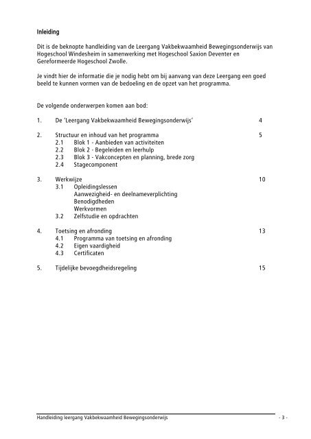 De minor Bewegingsonderwijs in een notendop - Windesheim ...