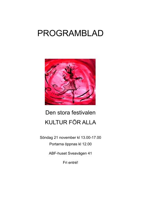 Program med tider, 2010 - HSO Stockholm