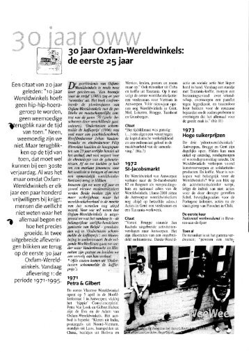 Geschiedenis Oxfam-Wereldwinkels 1971-1995