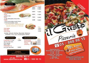 Download onze menu - Pizzeria - Il Gusto Pizzeria