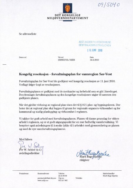 Kongelig resolusjon - Aust-Agder fylkeskommune