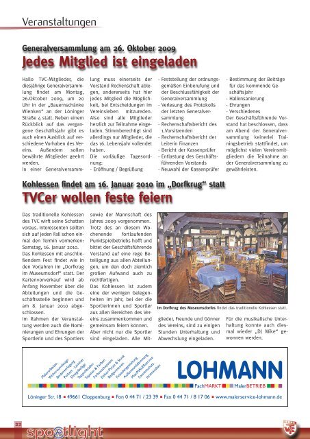 Spo®tlight Ausgabe 1 - TV Cloppenburg