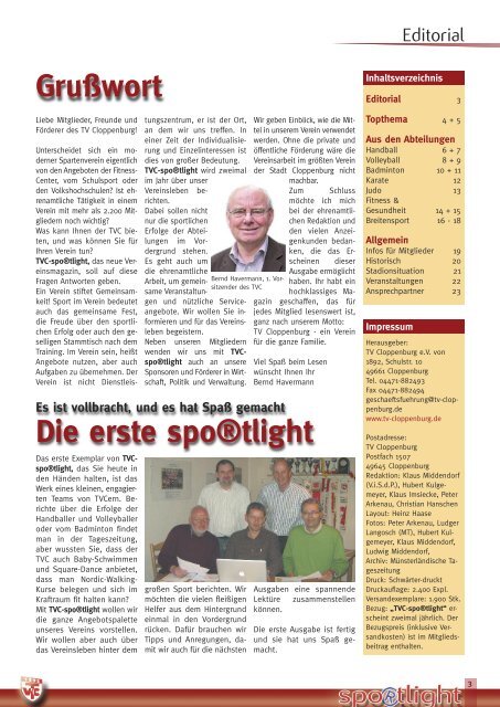 Spo®tlight Ausgabe 1 - TV Cloppenburg