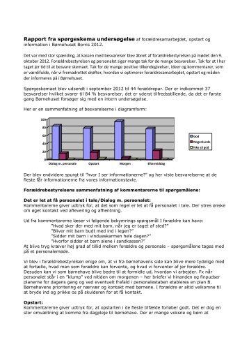 Rapport fra spørgeskema undersøgelse af forældresamarbejdet ...