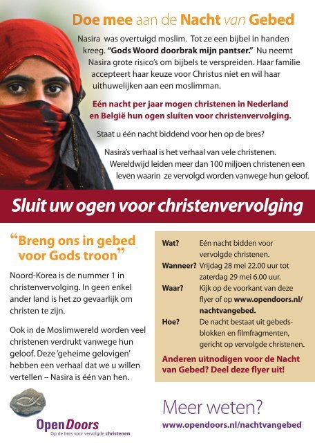 Flyer Nacht van Gebed - Morgenstond Delft