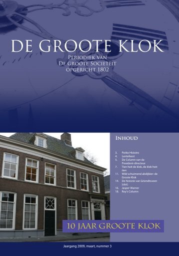 de Groote Klok - maart2009 - de Groote Sociëteit Zwolle
