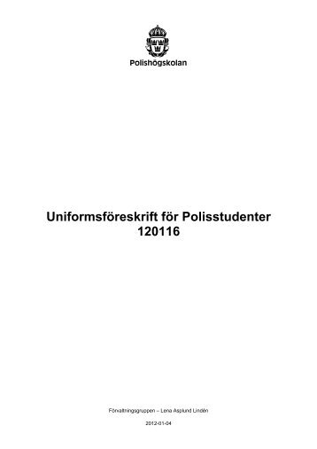 Uniformsföreskrift för Polisstudenter 120116