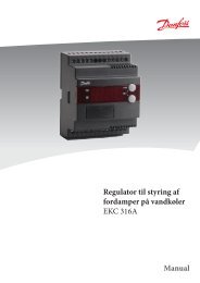 Regulator til styring af fordamper på vandkøler EKC 316A Manual