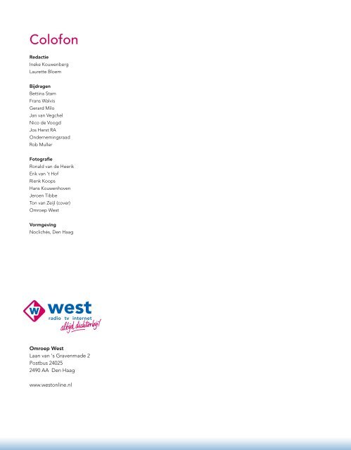 Jaarverslag 2009 - Omroep West