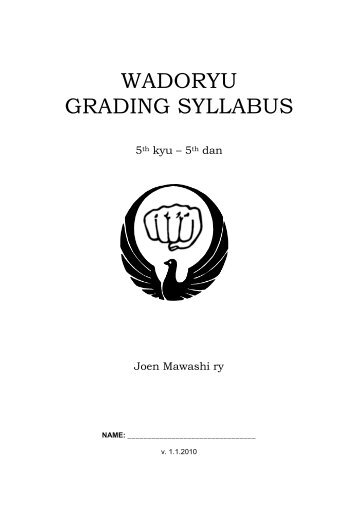 WADORYU GRADING SYLLABUS - Joen Mawashi ry