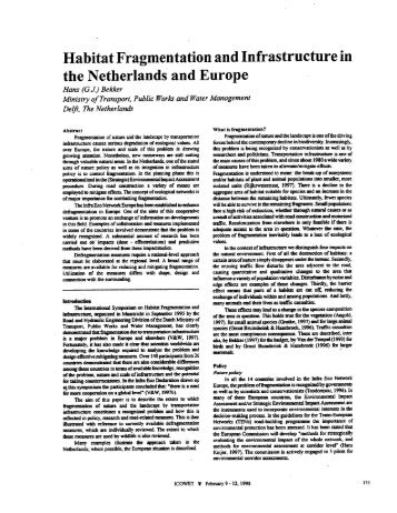 Habitat Fragmentation and Infrastructure in the Netherlands ... - ICOET