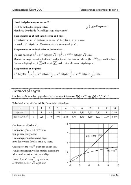 Lektion 7s – Funktioner - supplerende eksempler