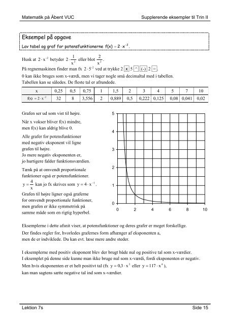 Lektion 7s – Funktioner - supplerende eksempler