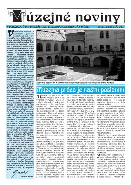 Múzejná práca je našim poslaním - Vihorlatské múzeum