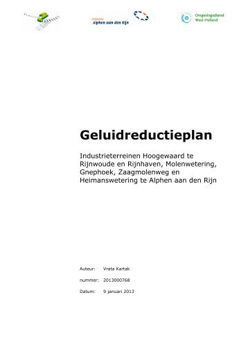 Geluidreductieplan Industrieterreinen Alphen aan den Rijn en ...