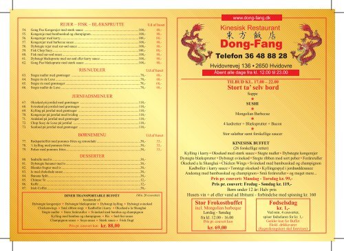 Stor Frokostbuffet Fødselsdag - Dong-Fang Restaurant