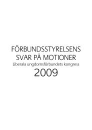 F£RBUNDSSTvRELSENS SVAR Pü MOTIONER - Liberala ...