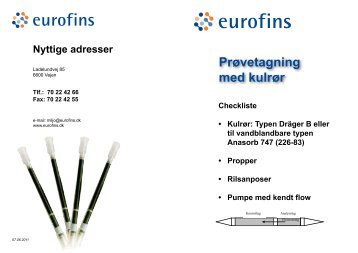 Prøvetagning med kulrør - Eurofins