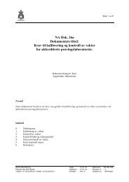 NA Dok. 26a Dokumentets tittel: Krav til kalibrering og kontroll av ...