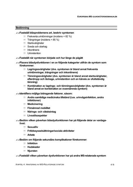 Kapitel 4: Hantering av MS-relaterade symtom - Neuroportalen