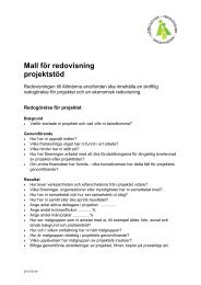 Mall för redovisning av projektstöd - Arvsfonden