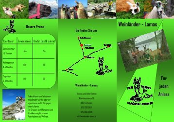 Flyer - Weinländer Lama-Trekking / Wyländer Lama in Oerlingen bei ...