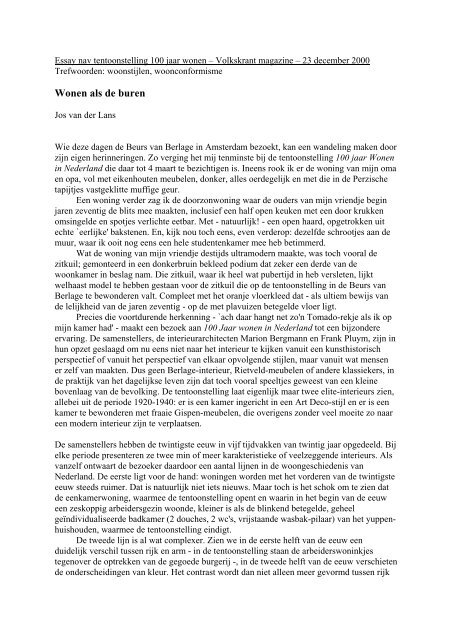 [kop laat ik graag aan jullie over] - Jos van der Lans