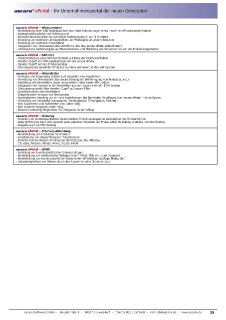 Datenblatt (PDF) - ascara Software Gmbh