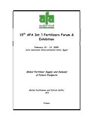 15th AFA Int.'l Fertilizers Forum & Exhibition - Arab Fertilizer ...