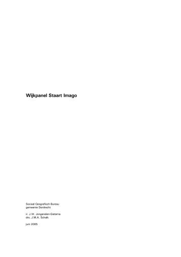 Wijkpanel Staart Imago - Onderzoekcentrum Drechtsteden