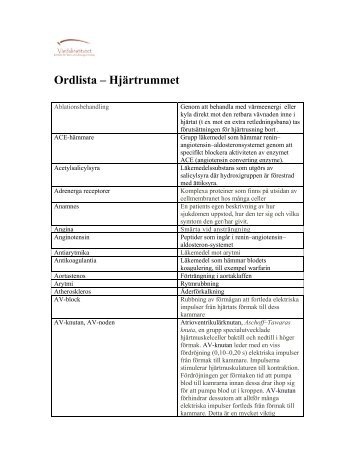 Ordlista – Hjärtrummet