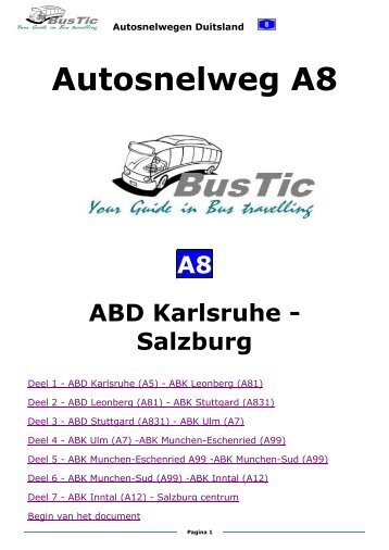 Autosnelweg A8 - Bustic.nl