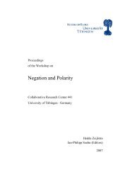 Proceedings of the Workshop on Negation and Polarity - TOBIAS-lib