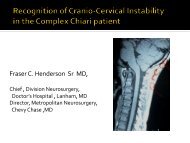 Recognition of Cranio-Cervical Instability in the Complex Chiari ...