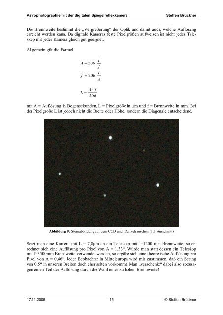 Astrofotografie mit der digitalen Spiegelreflexkamera - Astro-Swiss