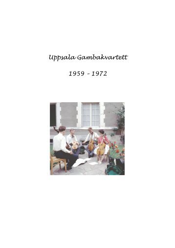 Uppsala Gambakvartett 1959 – 1972 - Viola da Gambaföreningen